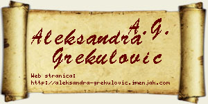 Aleksandra Grekulović vizit kartica